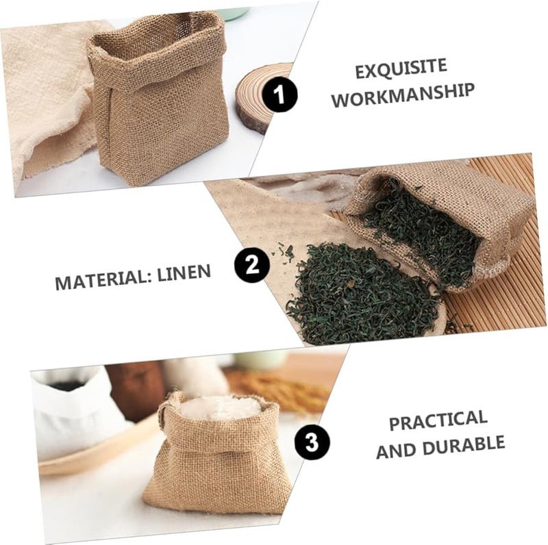 Linen Photography Storage Bags 2pcs Tear Resistant for Dried Fruits Whole Grains Photo Props - Image 5